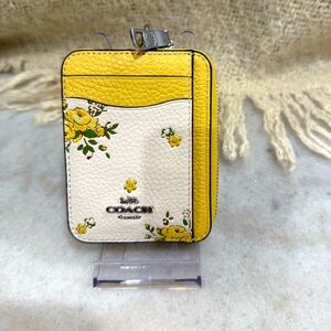 Coach Floral Yellow and White Card Case